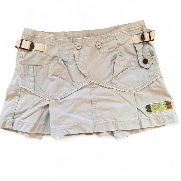 Diesel Y2K Utility Mini Skirt Women’s Size 25 Beige Cargo Pockets - Picture 1 of 7